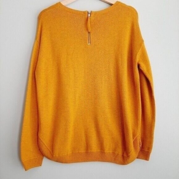H&M Mustard Yellow Soft Fine Knit Sweater Crewneck Sz S - Picture 6 of 10
